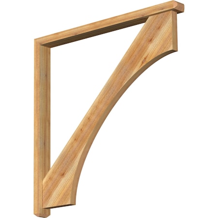 Ekena Millwork Westlake Craftsman Rough Sawn Bracket w/ Offset Brace, Western Red Cedar, 4"W x 46"D x 46"H BKT0402X46X46WTL04RWR